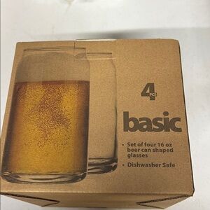 Basic Beer Can Glasses Set of 4